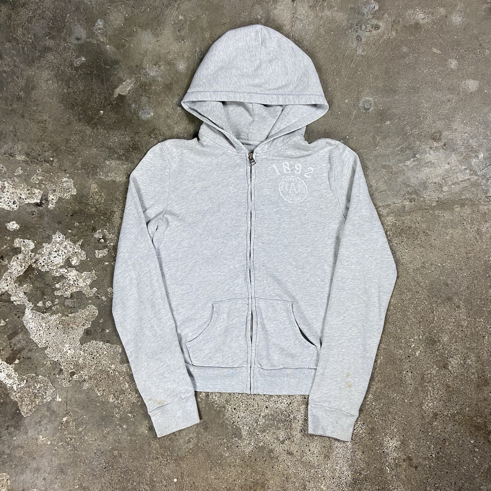 Vintage Y2k Abercrombie And Fitch Sweatshirt Women's Size Medium Gray Full Zip